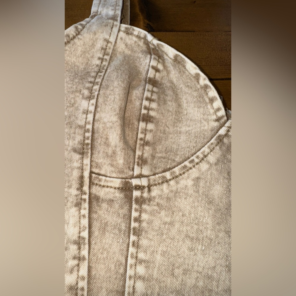 SHEIN Acid Wash Denim Corset Crop Top – Size Small (US 4) - Picture 2 of 4